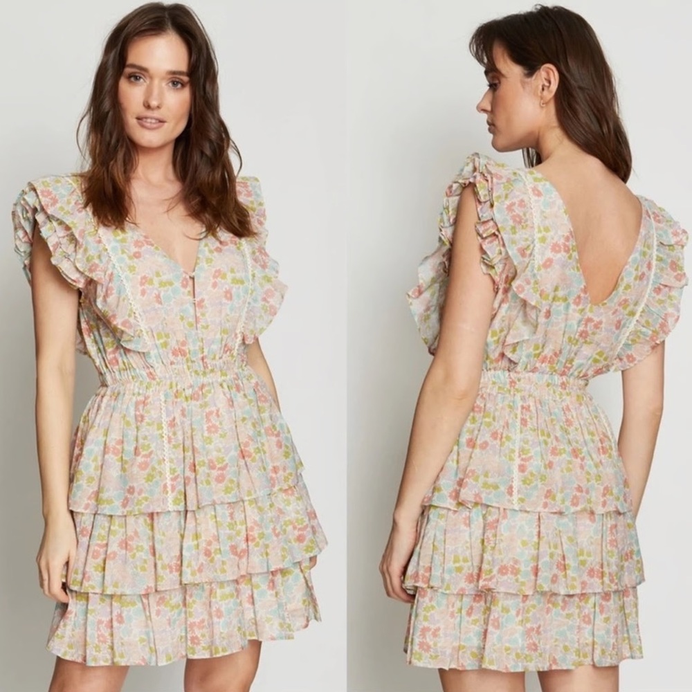 Anthropologie / LOVE THE LABEL Ines Tiered Ruffle Mini Dress - Picture 3 of 8